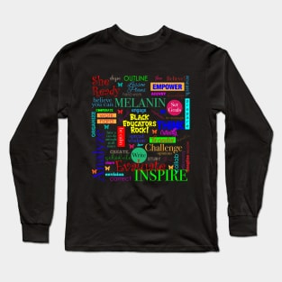 Black Educators Rock African American Teacher / Educator Pattern Long Sleeve T-Shirt